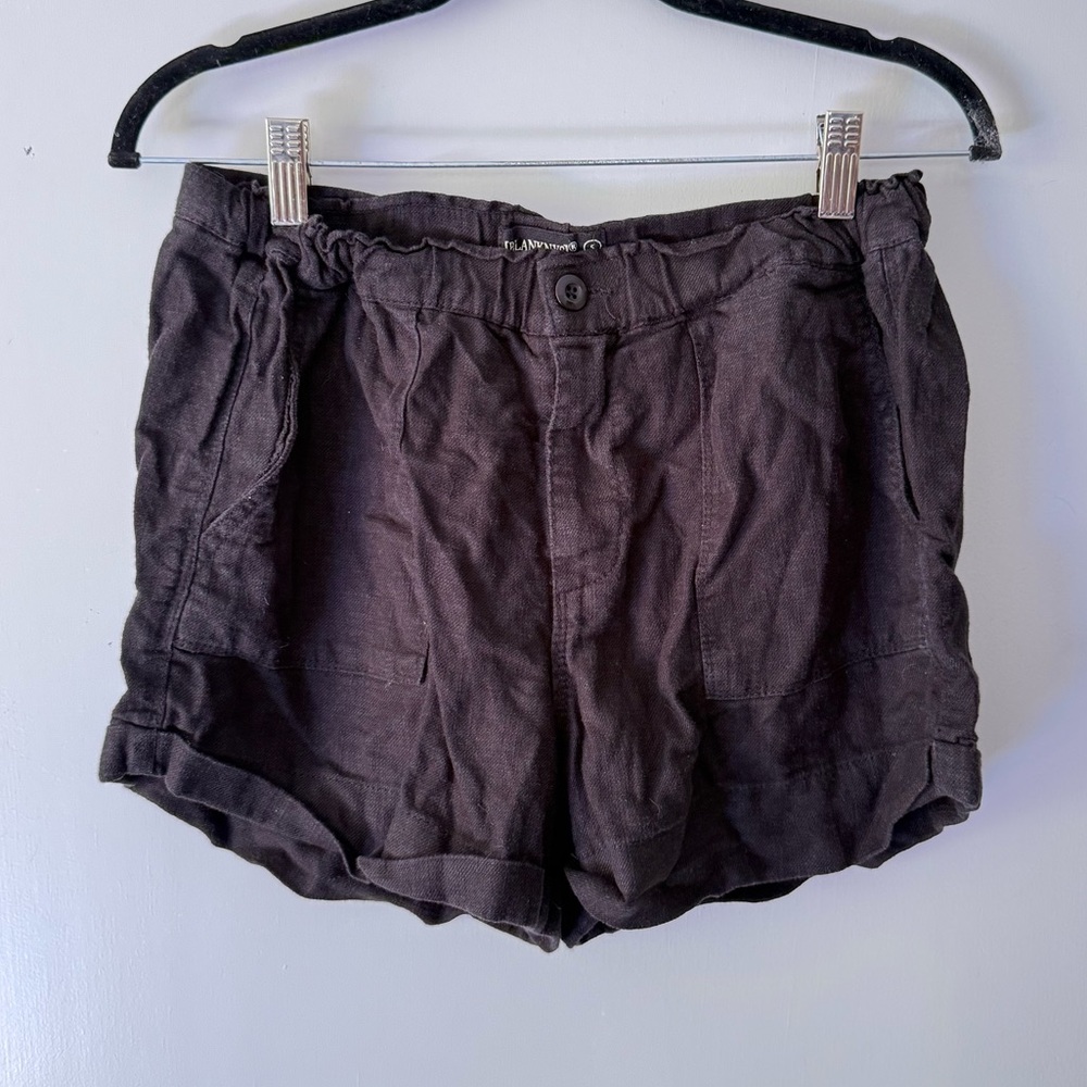 Blank NYC Black Linen Blend Lightweight Shorts Size Small